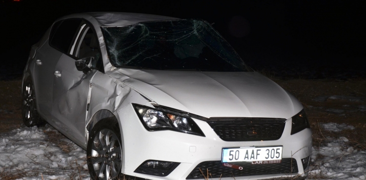 Kayseri'de otomobil arampole devrildi: 4 yaral