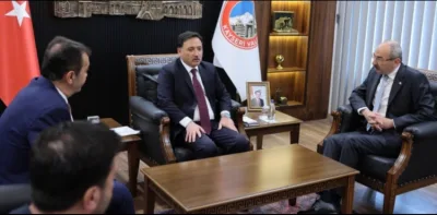KTO BAŞKANI GÜLSOY VE BERABERİNDEKİ HEYETTEN VALİ GÖKMEN ÇİÇEK’E ZİYARET