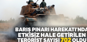 Frat'n dousunda balatlan Bar Pnar Harekat'nda, etkisiz hale getirilen PKK/YPG'li terrist says 702 oldu