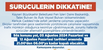 BYKEHRDEN ARA SRCLERNE YOL YAPIM UYARISI