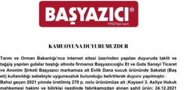 Bayazcdan aklama: Taklit veya hileli listesinde ad geen firma ile balantmz yoktur