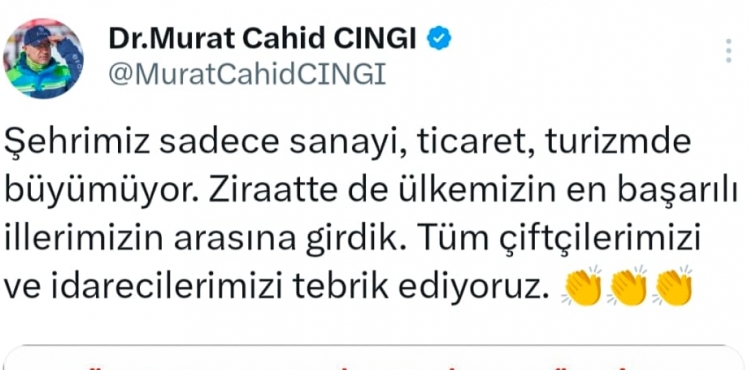 Milletvekili Cng: Kayseri, ziraatte de en baarl iller arasna girdi