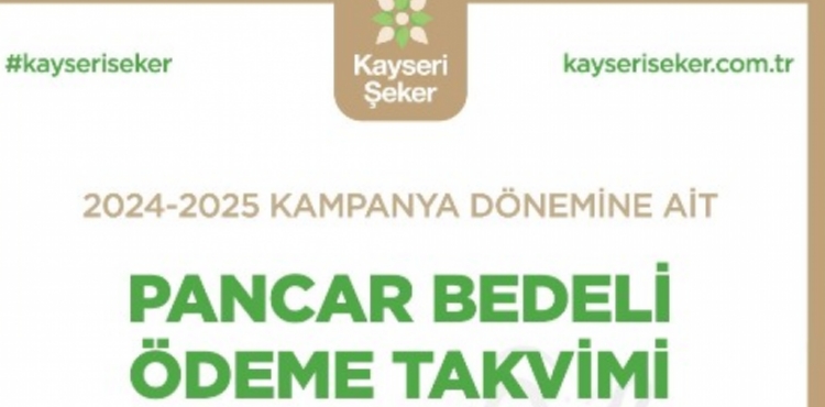 KAYSER EKER PANCAR BEDEL DEMELER TAKVM YAYINLANDI