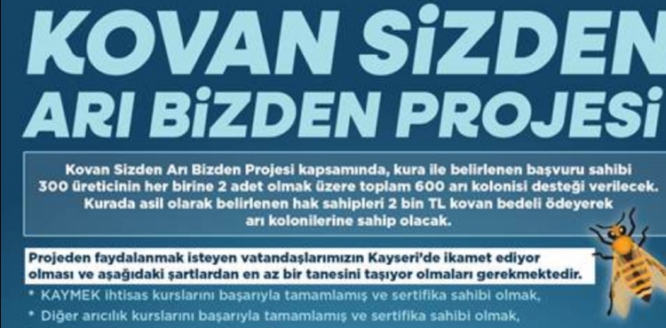 BYKEHRN, BAL DAMLAYACAK KOVAN SZDEN, ARI BZDEN' PROJESNE BAVURULAR BALIYOR