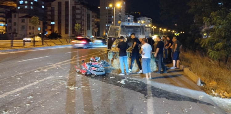 Kayseride traktre arkadan arpan motosikletin srcs ld