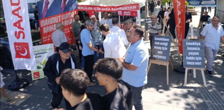 Saadet Partisi Melikgazi le Bakanlndan Emekliler in mza Kampanyas