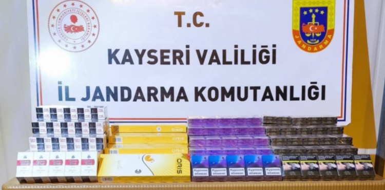 Kayseride Yol Kontrolnde Kaak Sigara Ele Geirildi
