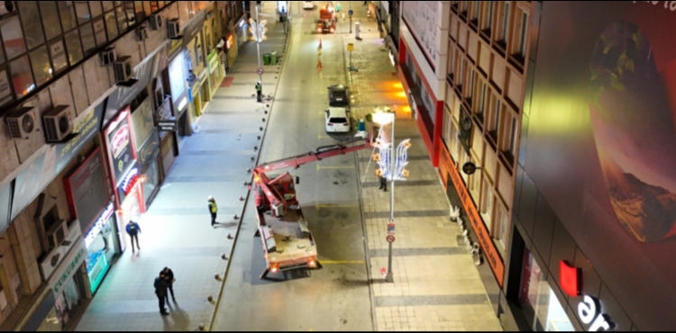 B�Y�K�EH�R, KENT MERKEZ�N� AYDINLATACAK LED D�N���M �ALI�MALARINA BA�LADI