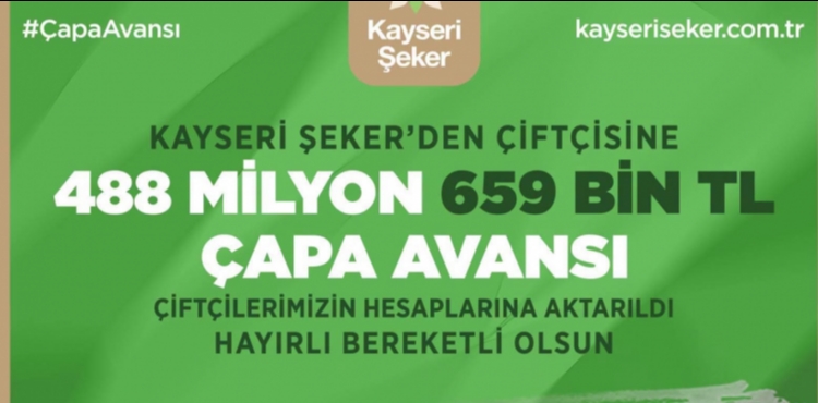 KAYSER� �EKER�DEN �APA AVANSI