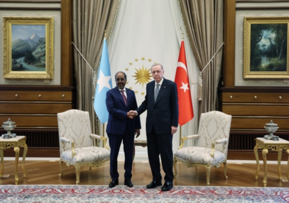 Cumhurbakan Erdoan, Somali Cumhurbakan Mahmud ile bir araya geldi