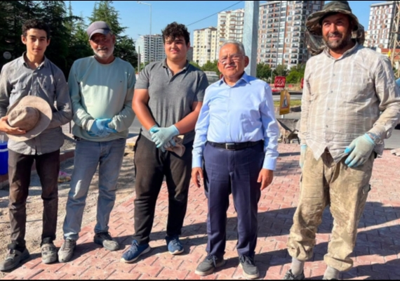 BA�KAN B�Y�KKILI� SAHADA: KAV�AK VE ALTYAPI �ALI�MALARINI YER�NDE �NCELED�