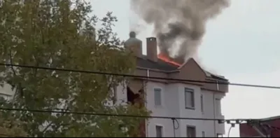 Kayseri’de 9 katlı binanın çatı katında yangın